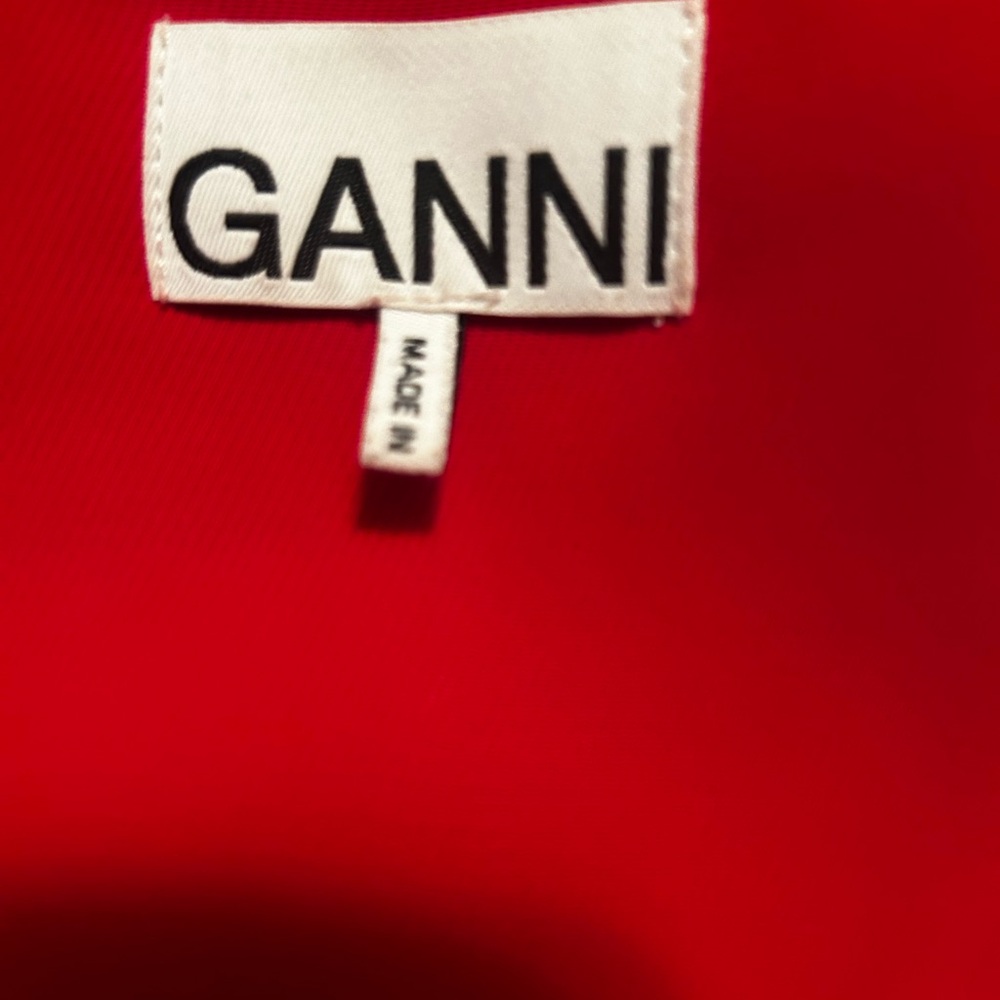 Ganni Red Button-Front Mini Dress - Picture 3 of 4